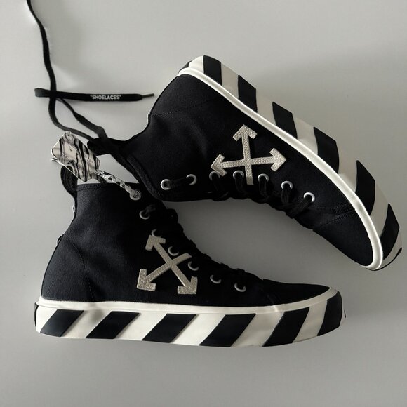 Off-White High-Top Vulcanised Sneakers, Size 44/ US 11 - Picture 17 of 17